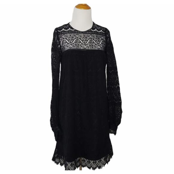 Milly of New York Lace Silk Long Sleeve Dress Shift Dress Women 2 - Picture 3 of 13